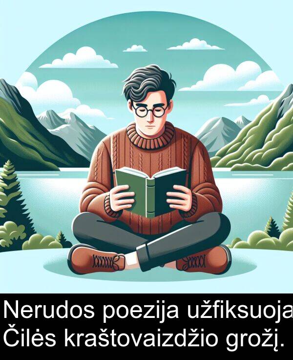 poezija: Nerudos poezija užfiksuoja Čilės kraštovaizdžio grožį.