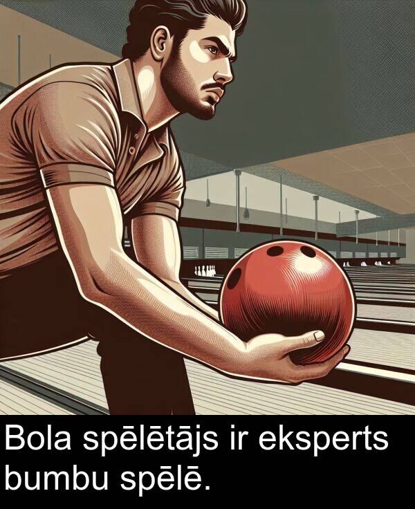 eksperts: Bola spēlētājs ir eksperts bumbu spēlē.