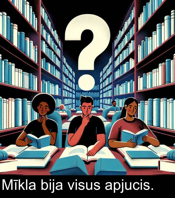 bija: Mīkla bija visus apjucis.