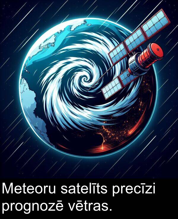 precīzi: Meteoru satelīts precīzi prognozē vētras.