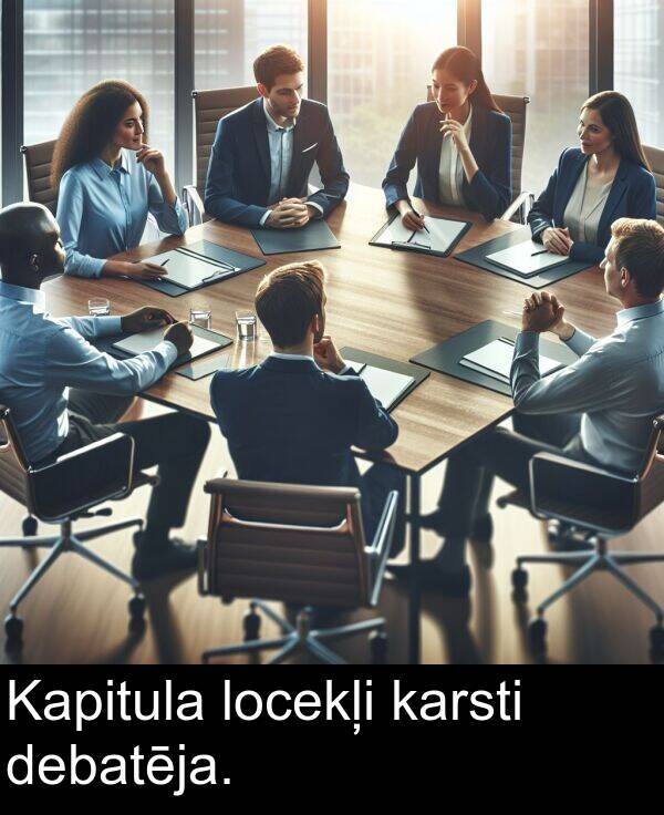 debatēja: Kapitula locekļi karsti debatēja.