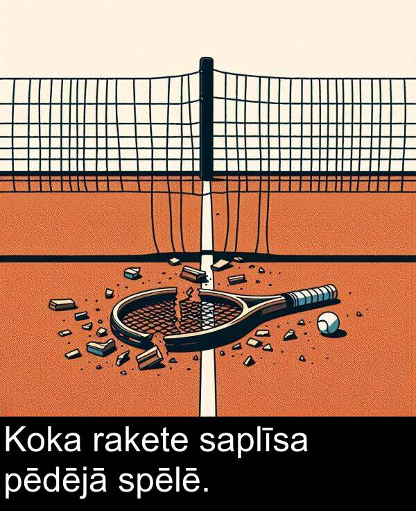 pēdējā: Koka rakete saplīsa pēdējā spēlē.