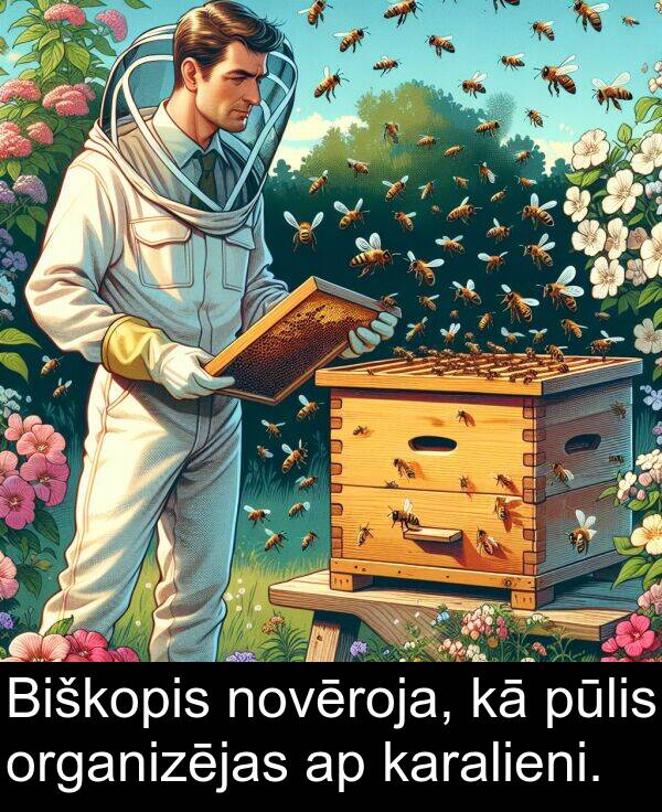 organizējas: Biškopis novēroja, kā pūlis organizējas ap karalieni.