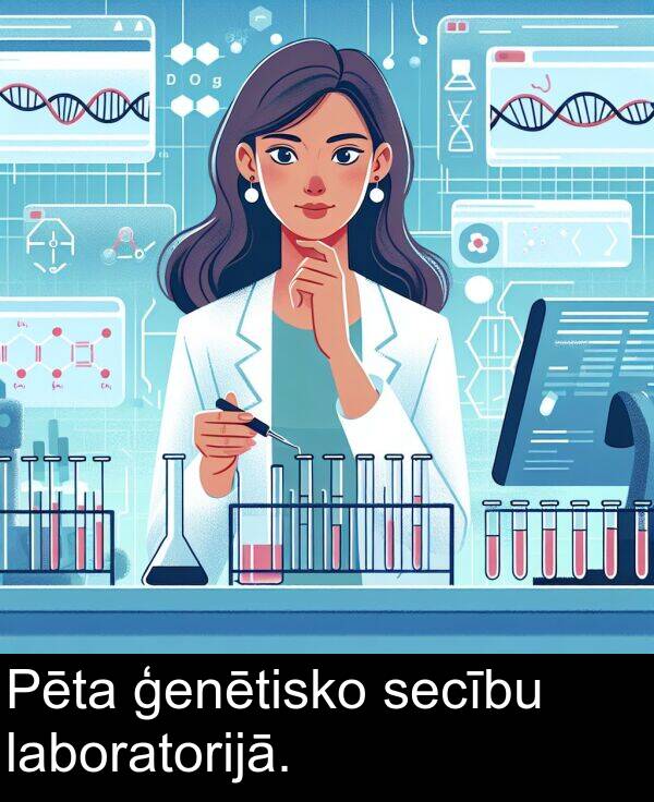 ģenētisko: Pēta ģenētisko secību laboratorijā.