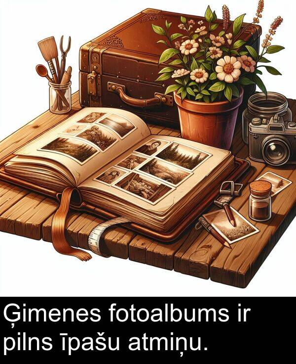 pilns: Ģimenes fotoalbums ir pilns īpašu atmiņu.