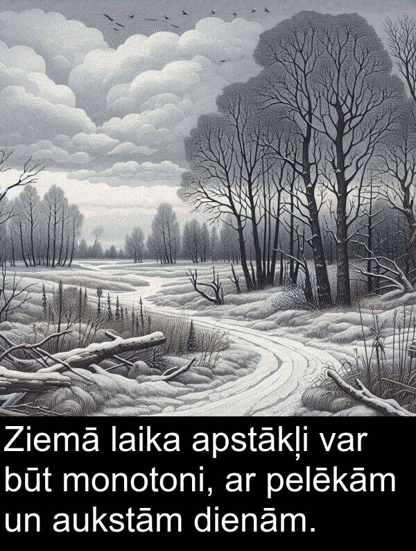 apstākļi: Ziemā laika apstākļi var būt monotoni, ar pelēkām un aukstām dienām.