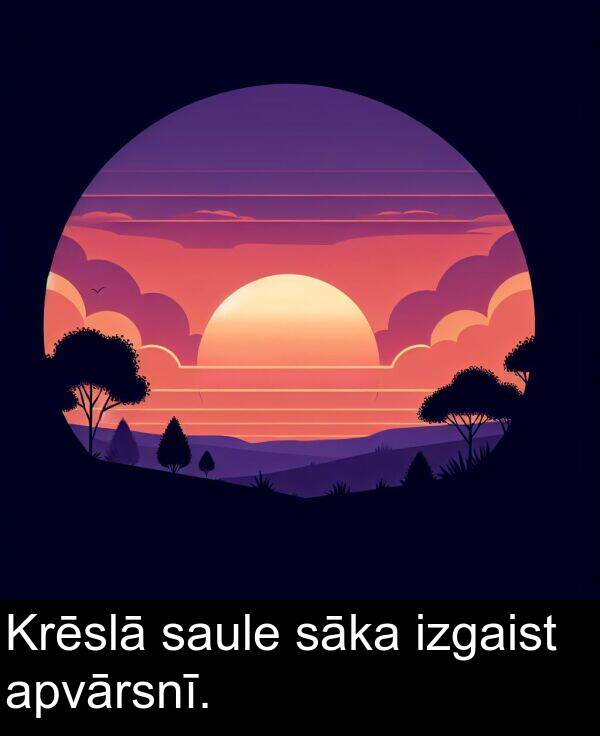 izgaist: Krēslā saule sāka izgaist apvārsnī.