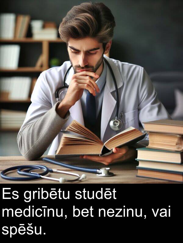 vai: Es gribētu studēt medicīnu, bet nezinu, vai spēšu.