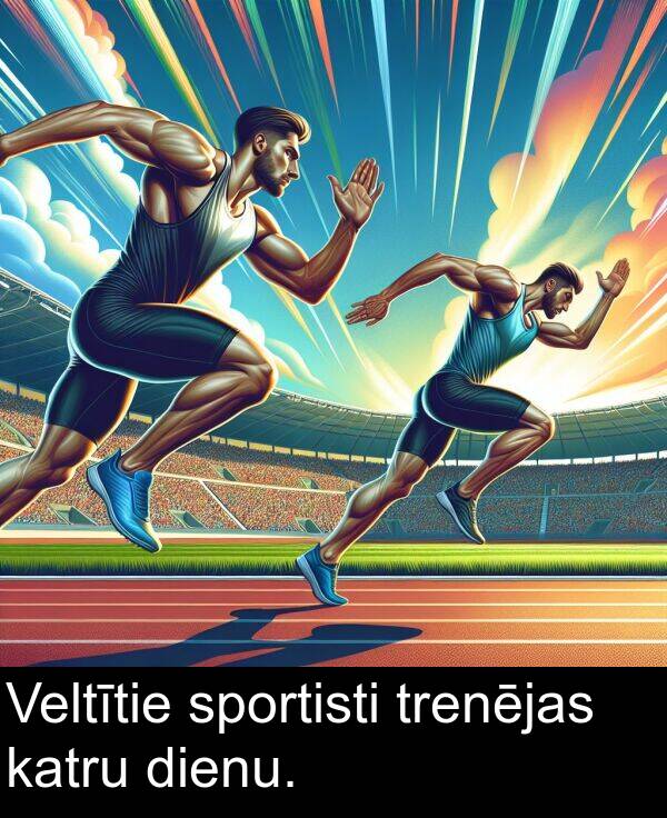 trenējas: Veltītie sportisti trenējas katru dienu.