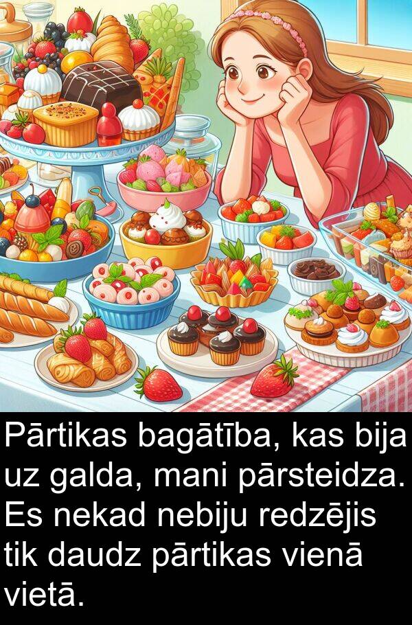 nebiju: Pārtikas bagātība, kas bija uz galda, mani pārsteidza. Es nekad nebiju redzējis tik daudz pārtikas vienā vietā.