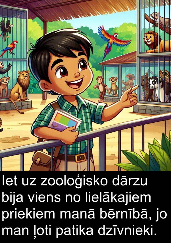 dārzu: Iet uz zooloģisko dārzu bija viens no lielākajiem priekiem manā bērnībā, jo man ļoti patika dzīvnieki.