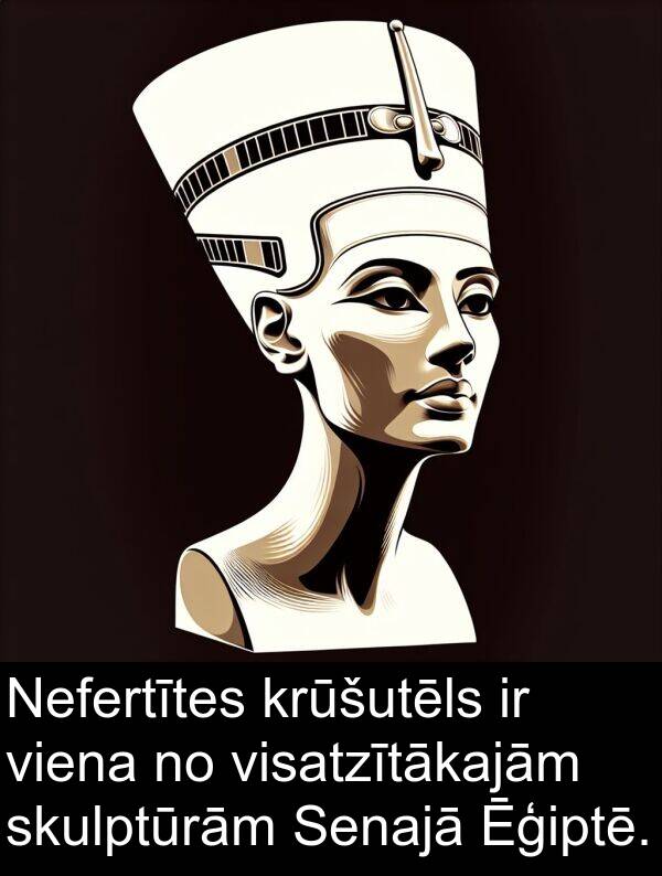 viena: Nefertītes krūšutēls ir viena no visatzītākajām skulptūrām Senajā Ēģiptē.