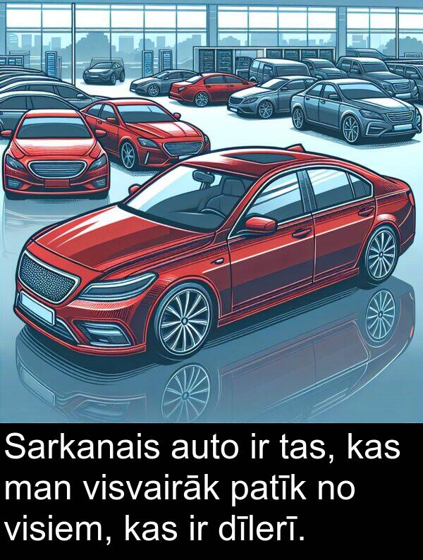 visiem: Sarkanais auto ir tas, kas man visvairāk patīk no visiem, kas ir dīlerī.