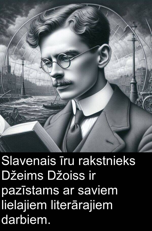 saviem: Slavenais īru rakstnieks Džeims Džoiss ir pazīstams ar saviem lielajiem literārajiem darbiem.