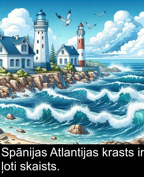 skaists: Spānijas Atlantijas krasts ir ļoti skaists.