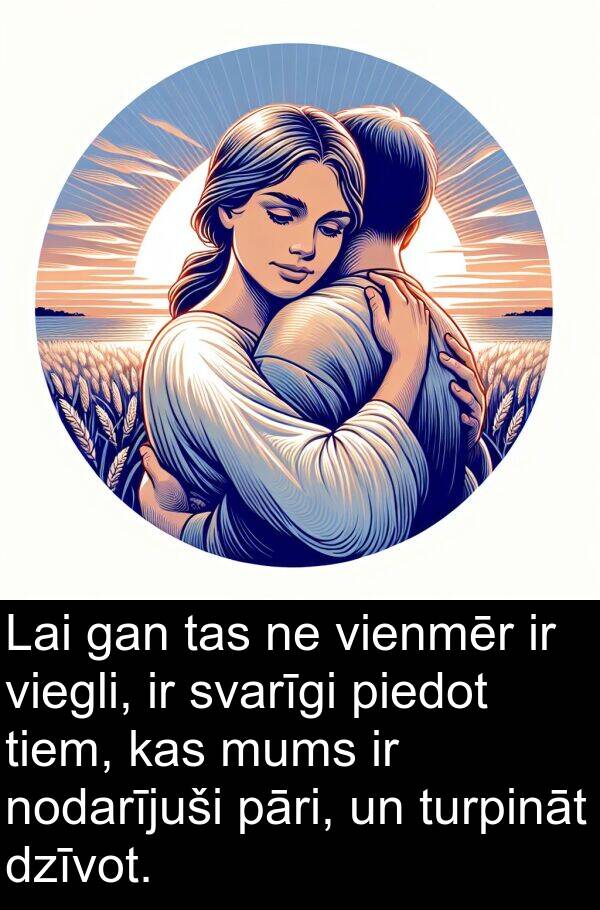 piedot: Lai gan tas ne vienmēr ir viegli, ir svarīgi piedot tiem, kas mums ir nodarījuši pāri, un turpināt dzīvot.