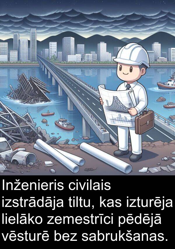 bez: Inženieris civilais izstrādāja tiltu, kas izturēja lielāko zemestrīci pēdējā vēsturē bez sabrukšanas.