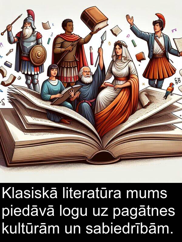 pagātnes: Klasiskā literatūra mums piedāvā logu uz pagātnes kultūrām un sabiedrībām.