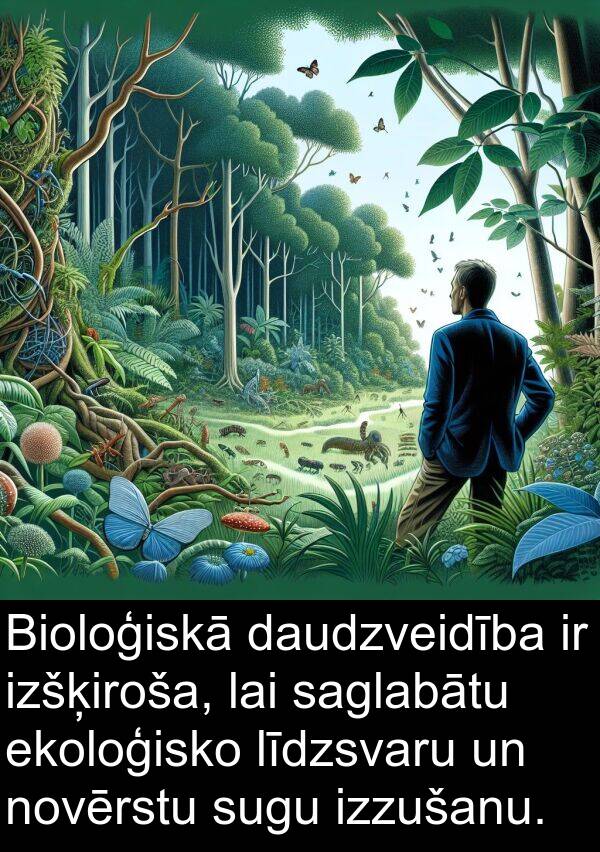 saglabātu: Bioloģiskā daudzveidība ir izšķiroša, lai saglabātu ekoloģisko līdzsvaru un novērstu sugu izzušanu.