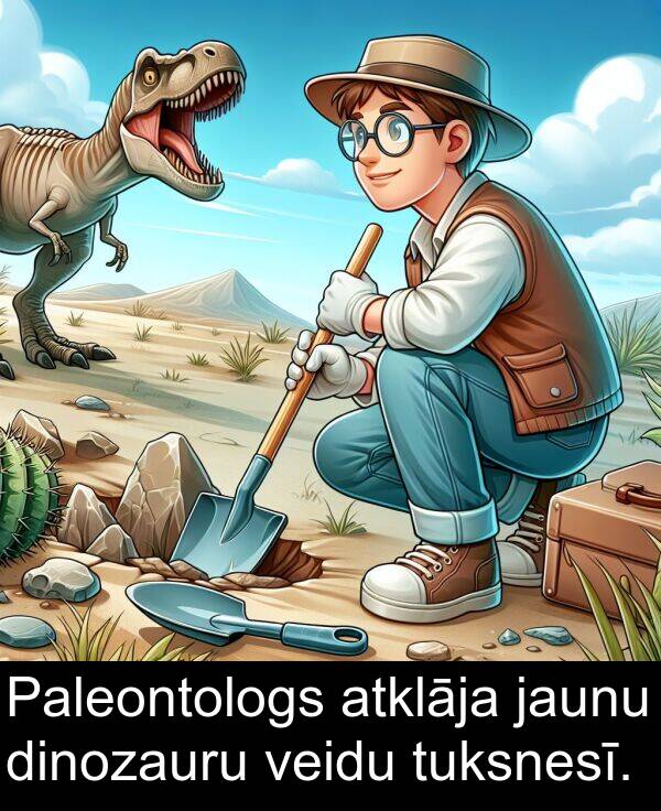 jaunu: Paleontologs atklāja jaunu dinozauru veidu tuksnesī.