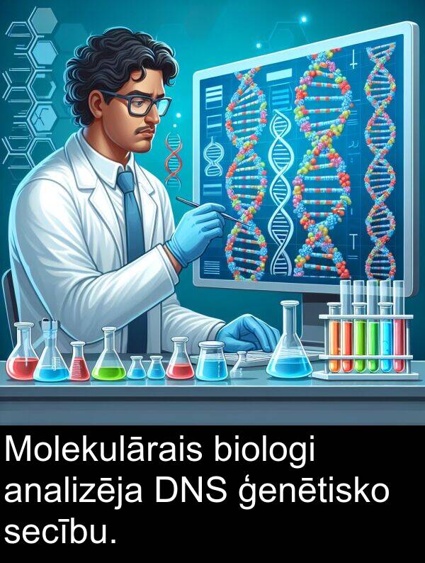 ģenētisko: Molekulārais biologi analizēja DNS ģenētisko secību.