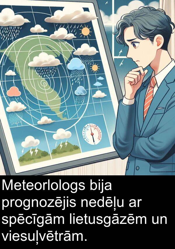 nedēļu: Meteorlologs bija prognozējis nedēļu ar spēcīgām lietusgāzēm un viesuļvētrām.