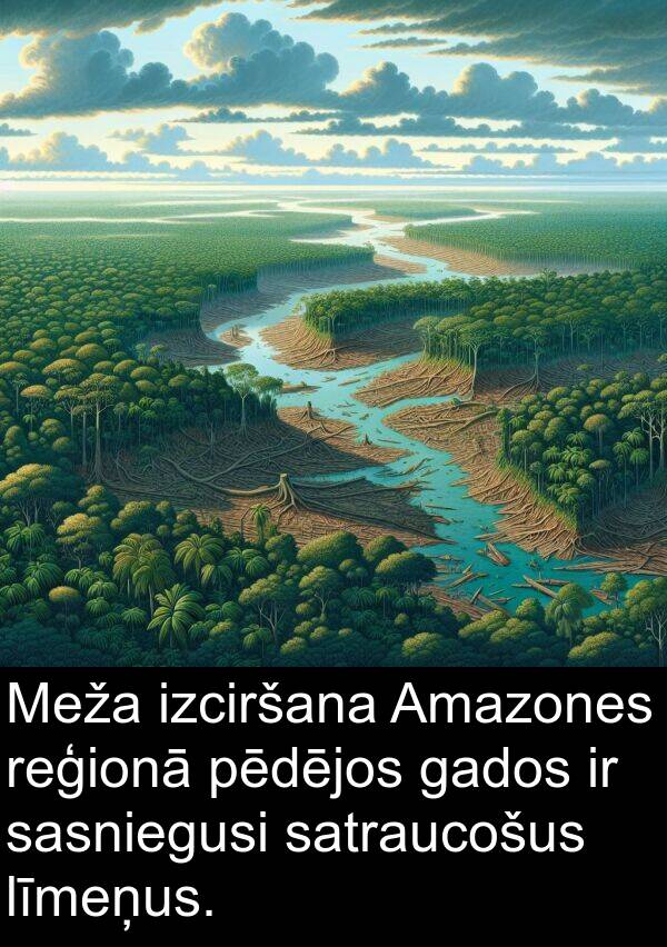 gados: Meža izciršana Amazones reģionā pēdējos gados ir sasniegusi satraucošus līmeņus.