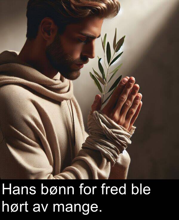 mange: Hans bønn for fred ble hørt av mange.