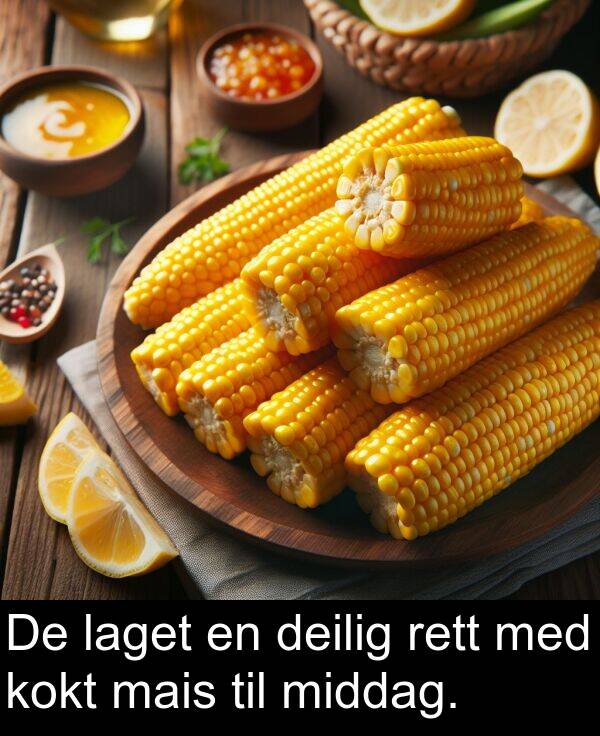 deilig: De laget en deilig rett med kokt mais til middag.