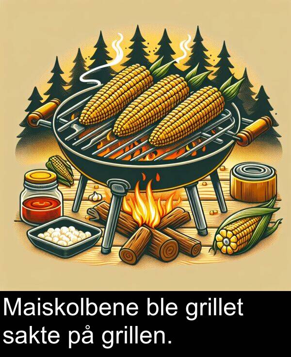 grillen: Maiskolbene ble grillet sakte på grillen.