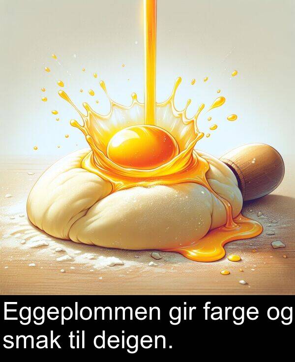 gir: Eggeplommen gir farge og smak til deigen.