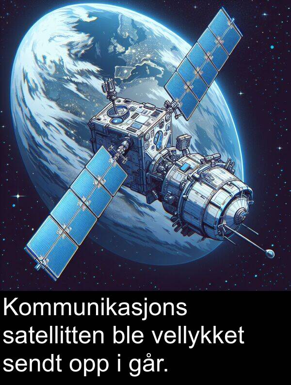 opp: Kommunikasjons satellitten ble vellykket sendt opp i går.