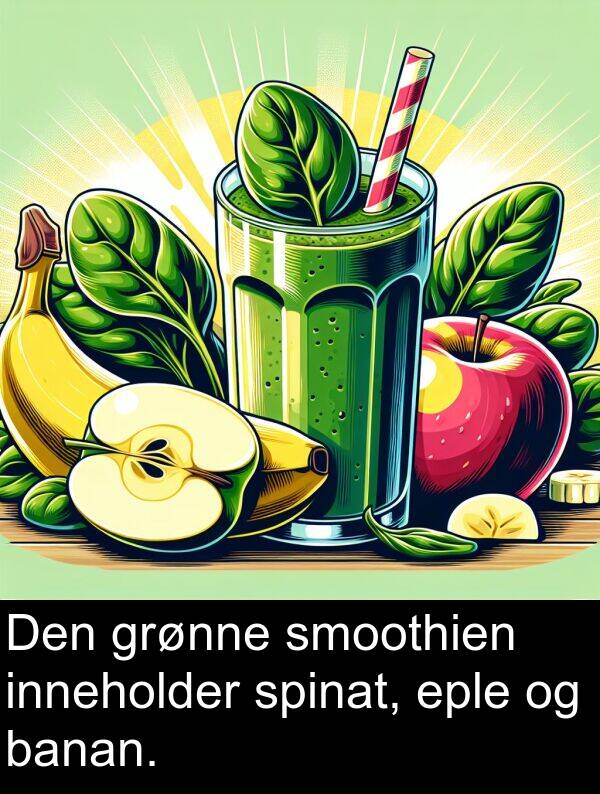 banan: Den grønne smoothien inneholder spinat, eple og banan.