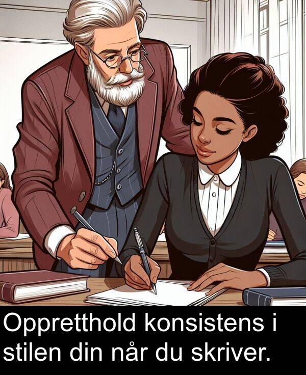 din: Oppretthold konsistens i stilen din når du skriver.