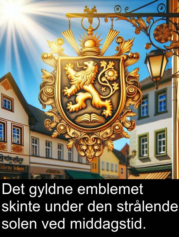 emblemet: Det gyldne emblemet skinte under den strålende solen ved middagstid.