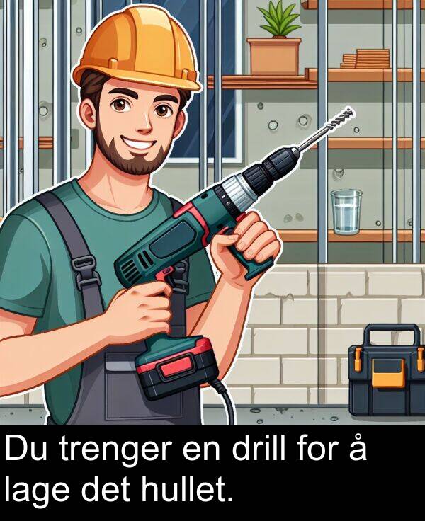 det: Du trenger en drill for å lage det hullet.