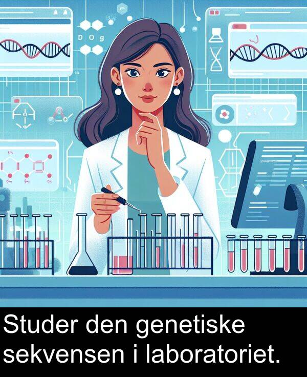 laboratoriet: Studer den genetiske sekvensen i laboratoriet.