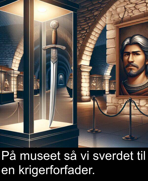 museet: På museet så vi sverdet til en krigerforfader.