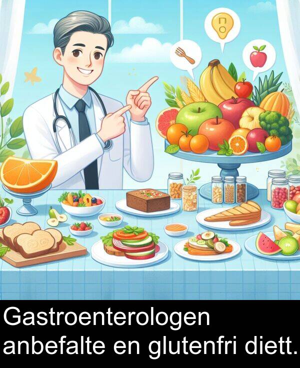 diett: Gastroenterologen anbefalte en glutenfri diett.