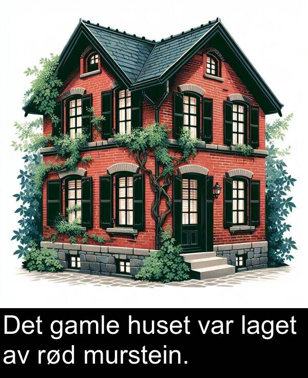 laget: Det gamle huset var laget av rød murstein.