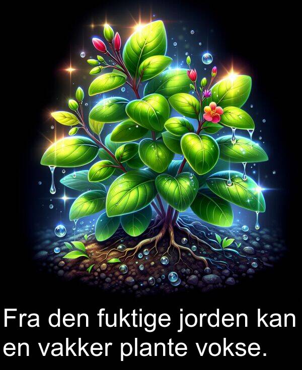 jorden: Fra den fuktige jorden kan en vakker plante vokse.