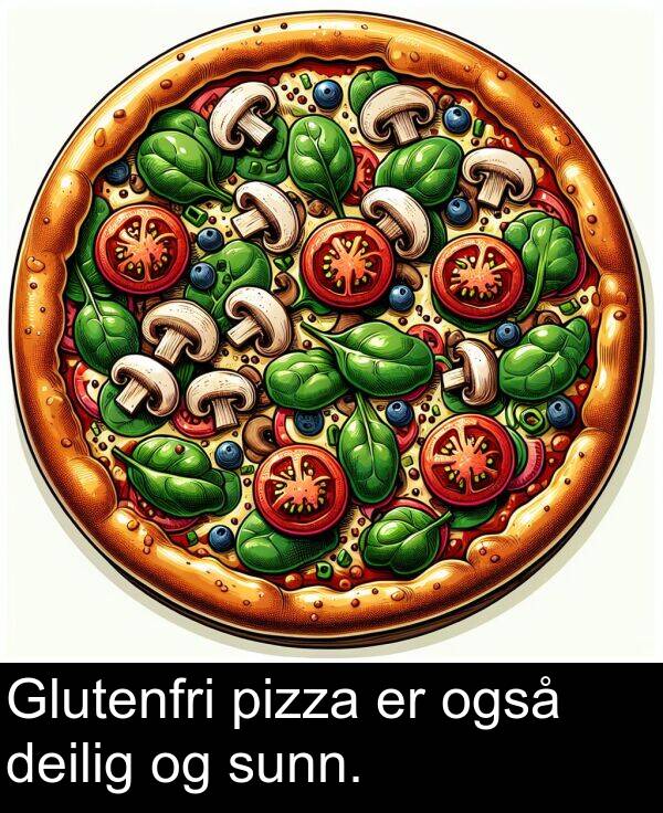 deilig: Glutenfri pizza er også deilig og sunn.