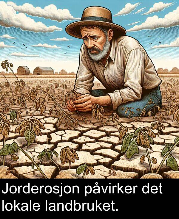 det: Jorderosjon påvirker det lokale landbruket.