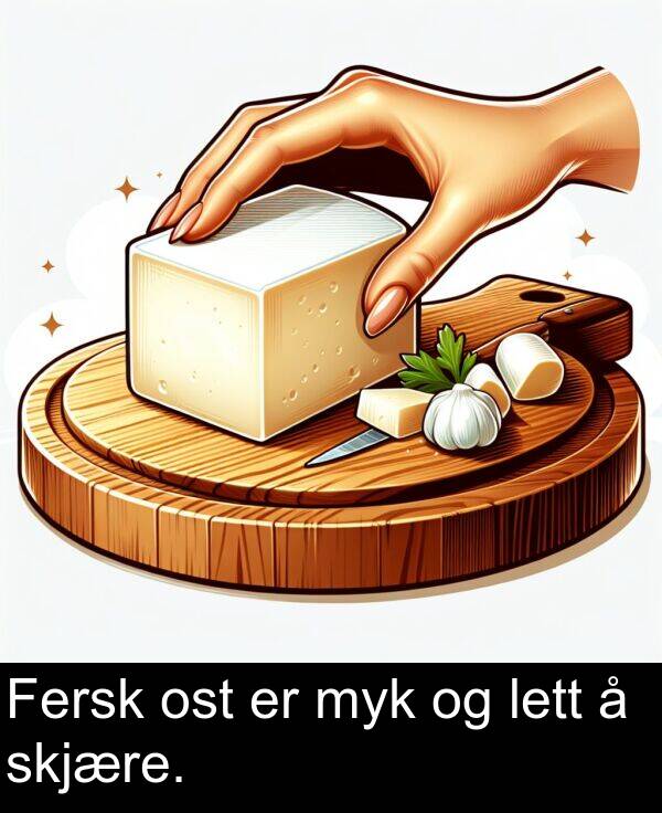 ost: Fersk ost er myk og lett å skjære.