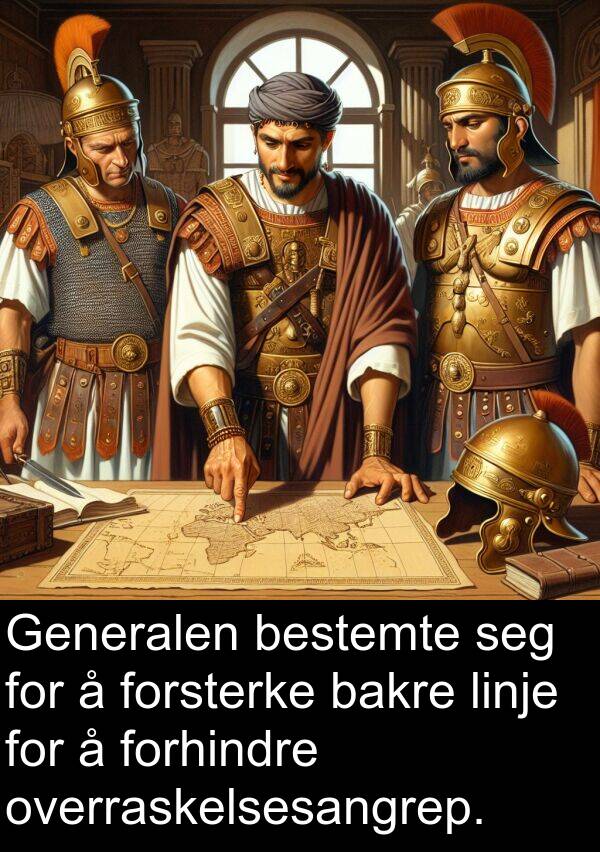 bakre: Generalen bestemte seg for å forsterke bakre linje for å forhindre overraskelsesangrep.