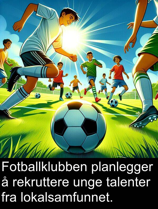 planlegger: Fotballklubben planlegger å rekruttere unge talenter fra lokalsamfunnet.