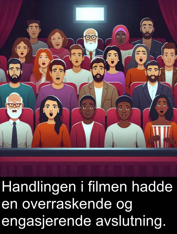 engasjerende: Handlingen i filmen hadde en overraskende og engasjerende avslutning.