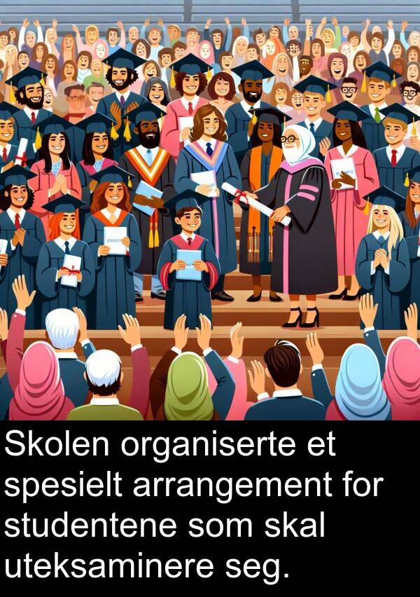 organiserte: Skolen organiserte et spesielt arrangement for studentene som skal uteksaminere seg.