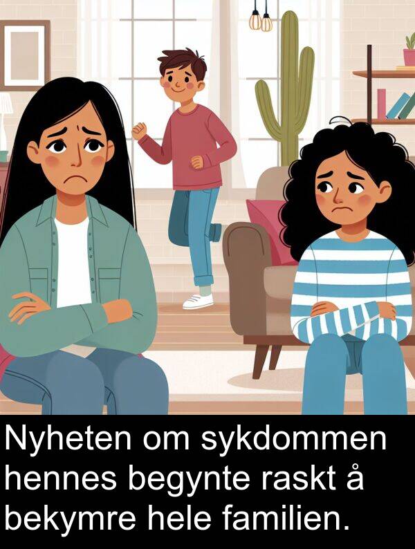 bekymre: Nyheten om sykdommen hennes begynte raskt å bekymre hele familien.