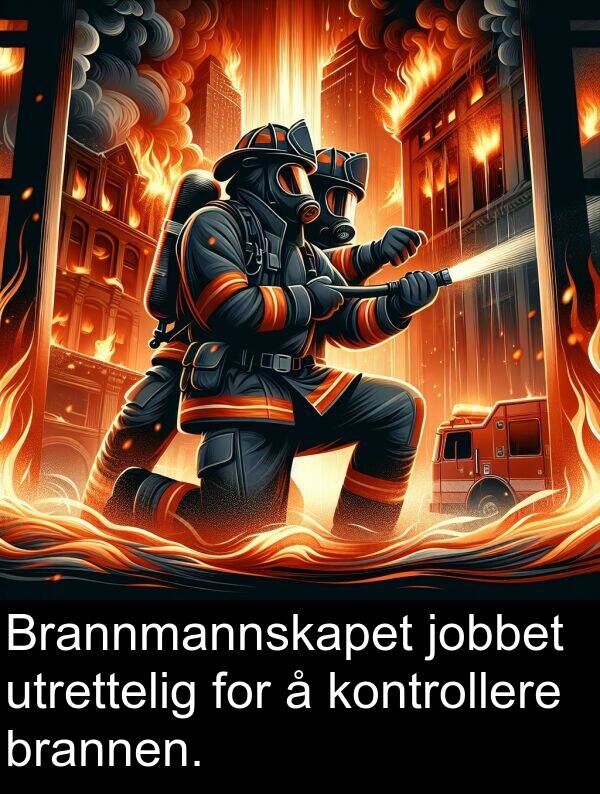 jobbet: Brannmannskapet jobbet utrettelig for å kontrollere brannen.